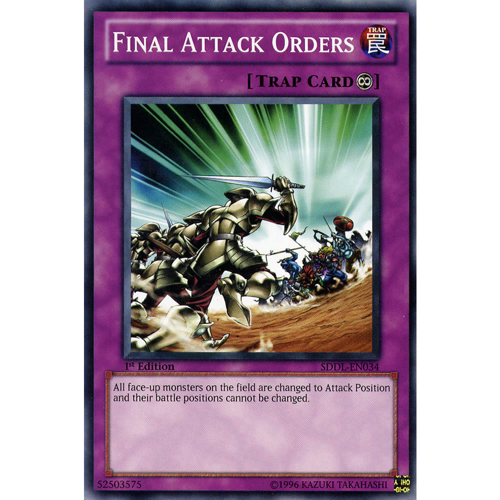 Final Attack Orders SDDL-EN034 Yu-Gi-Oh! Card from the Dragunity Legion Set