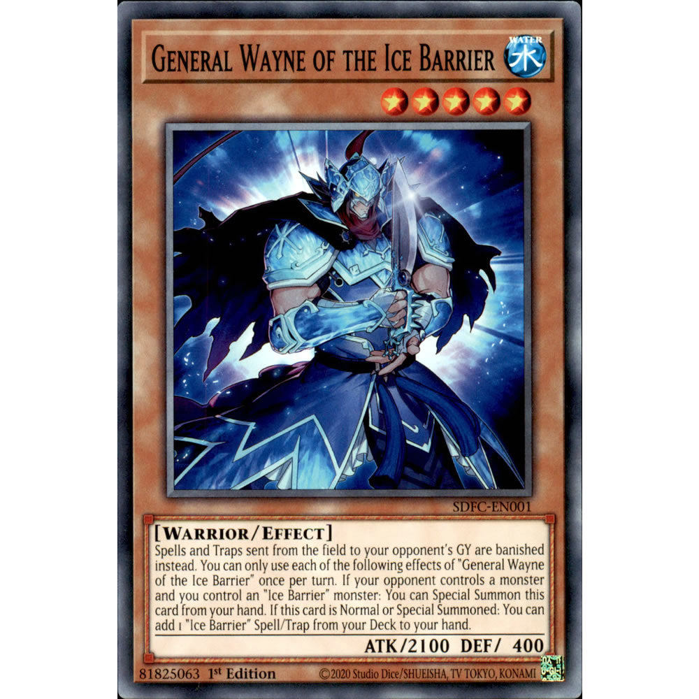General Wayne of the Ice Barrier SDFC-EN001 Yu-Gi-Oh! Card from the Freezing Chains Set