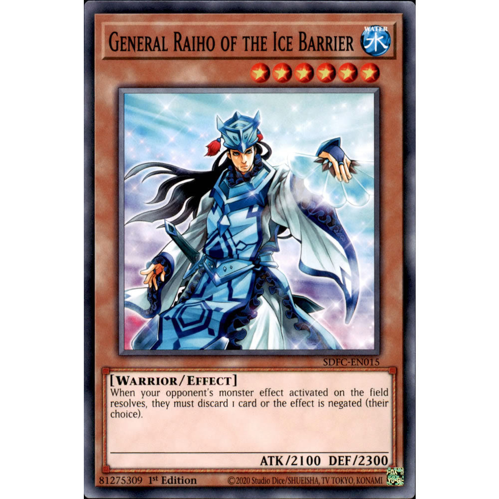 General Raiho of the Ice Barrier SDFC-EN015 Yu-Gi-Oh! Card from the Freezing Chains Set