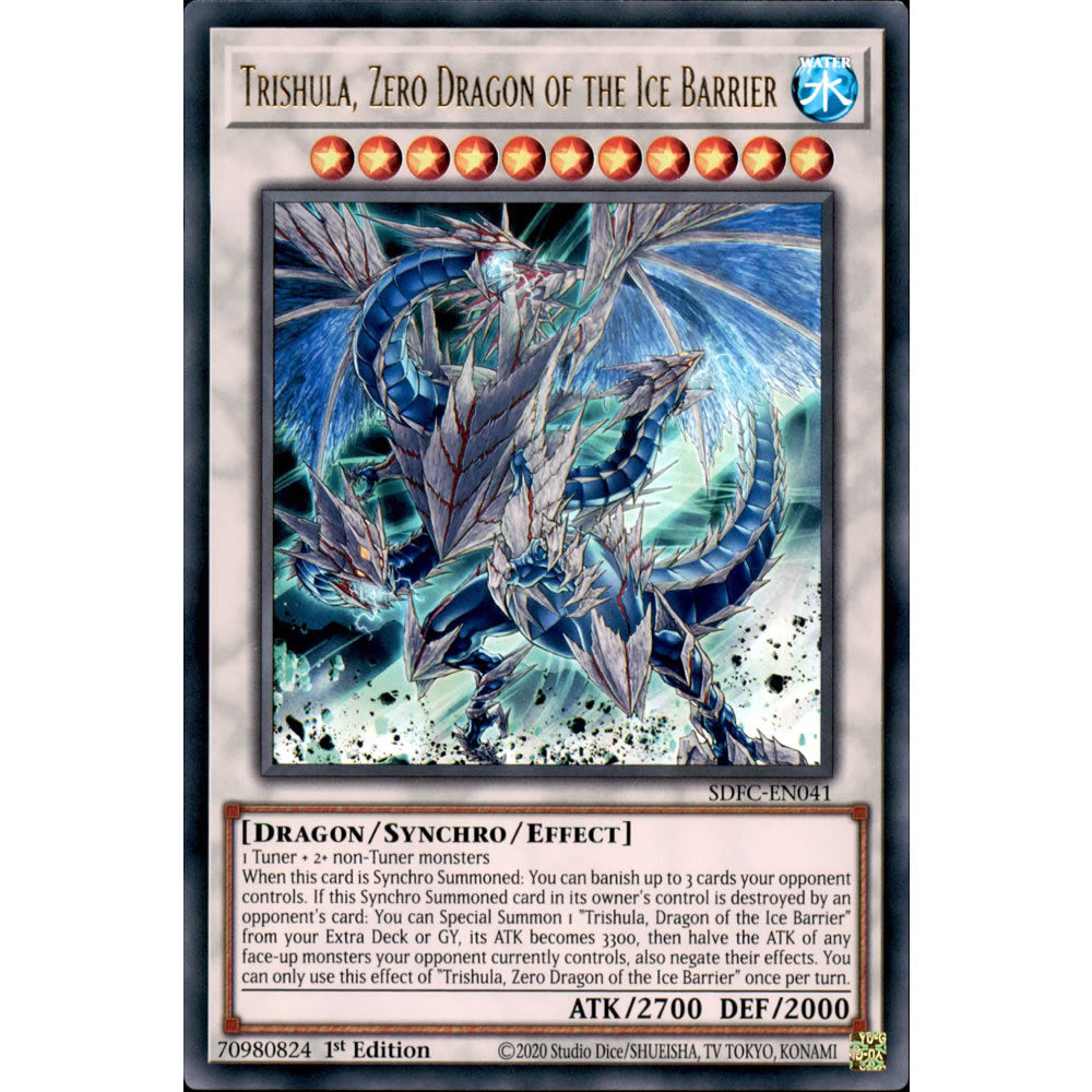 Trishula, Zero Dragon of the Ice Barrier SDFC-EN041 Yu-Gi-Oh! Card from the Freezing Chains Set