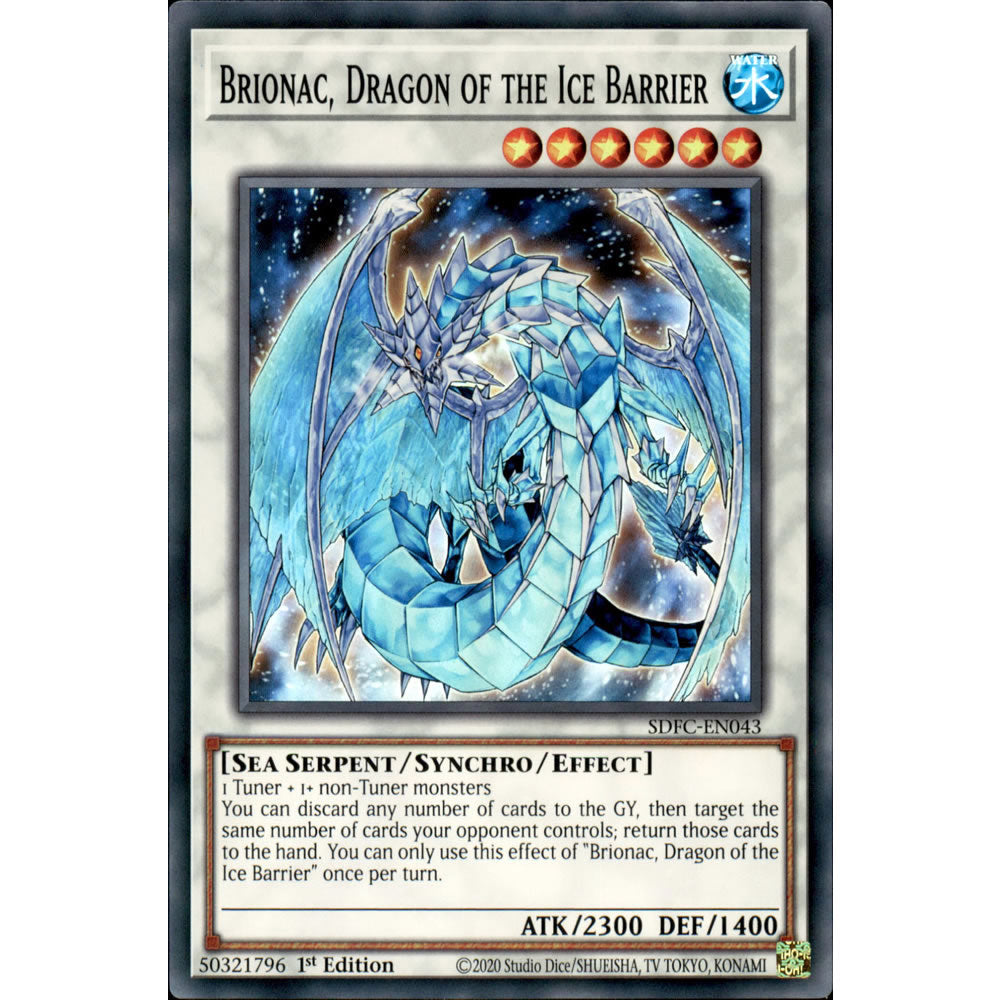 Brionac, Dragon of the Ice Barrier SDFC-EN043 Yu-Gi-Oh! Card from the Freezing Chains Set