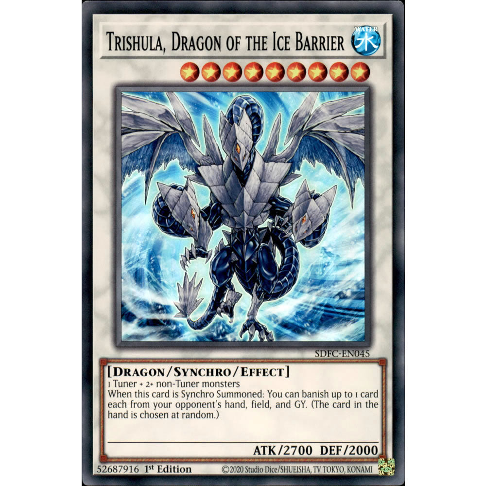 Trishula, Dragon of the Ice Barrier SDFC-EN045 Yu-Gi-Oh! Card from the Freezing Chains Set