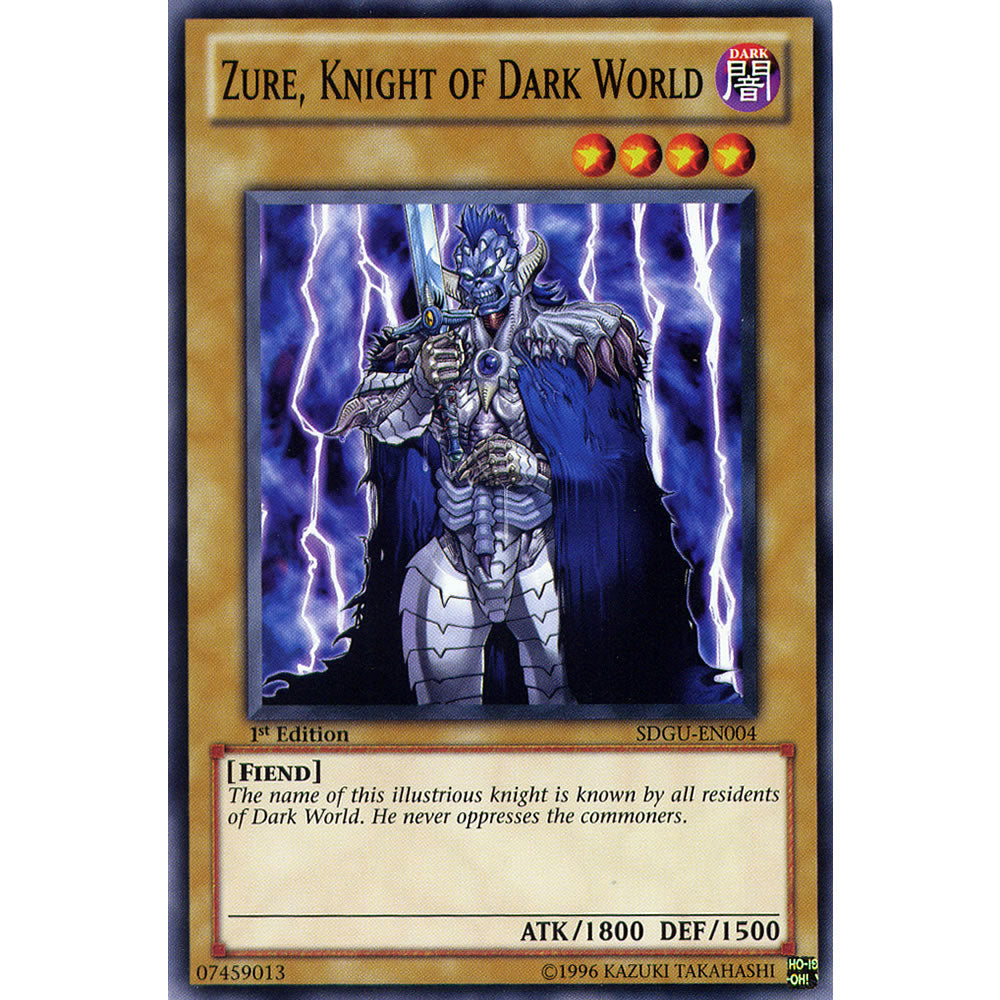 Zure, Knight of Dark World SDGU-EN004 Yu-Gi-Oh! Card from the Gates of the Underworld Set