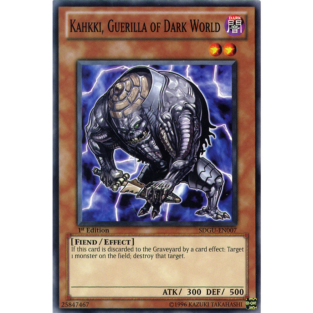 Kahkki, Guerilla of Dark World SDGU-EN007 Yu-Gi-Oh! Card from the Gates of the Underworld Set