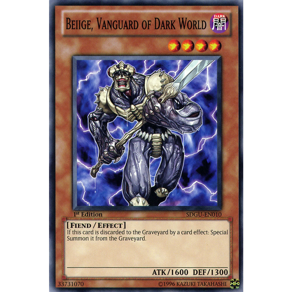 Beiige, Vanguard of Dark World SDGU-EN010 Yu-Gi-Oh! Card from the Gates of the Underworld Set