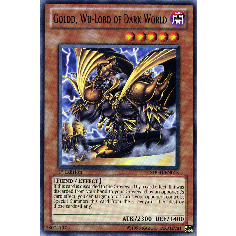 Goldd, Wu-Lord of Dark World SDGU-EN013 Yu-Gi-Oh! Card from the Gates of the Underworld Set