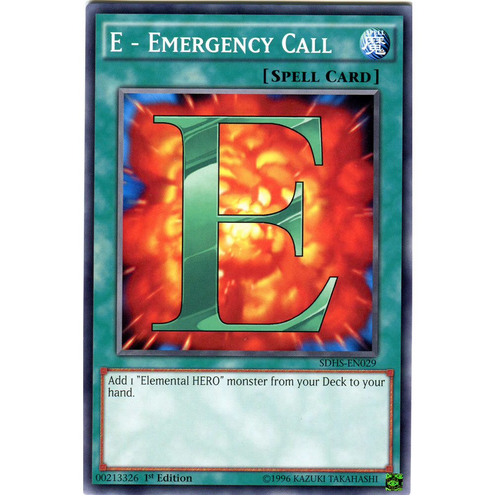E - Emergency Call SDHS-EN029 Yu-Gi-Oh! Card from the Hero Strike Set