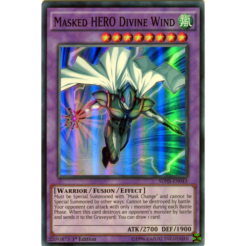 Masked HERO Divine Wind SDHS-EN043 Yu-Gi-Oh! Card from the Hero Strike Set