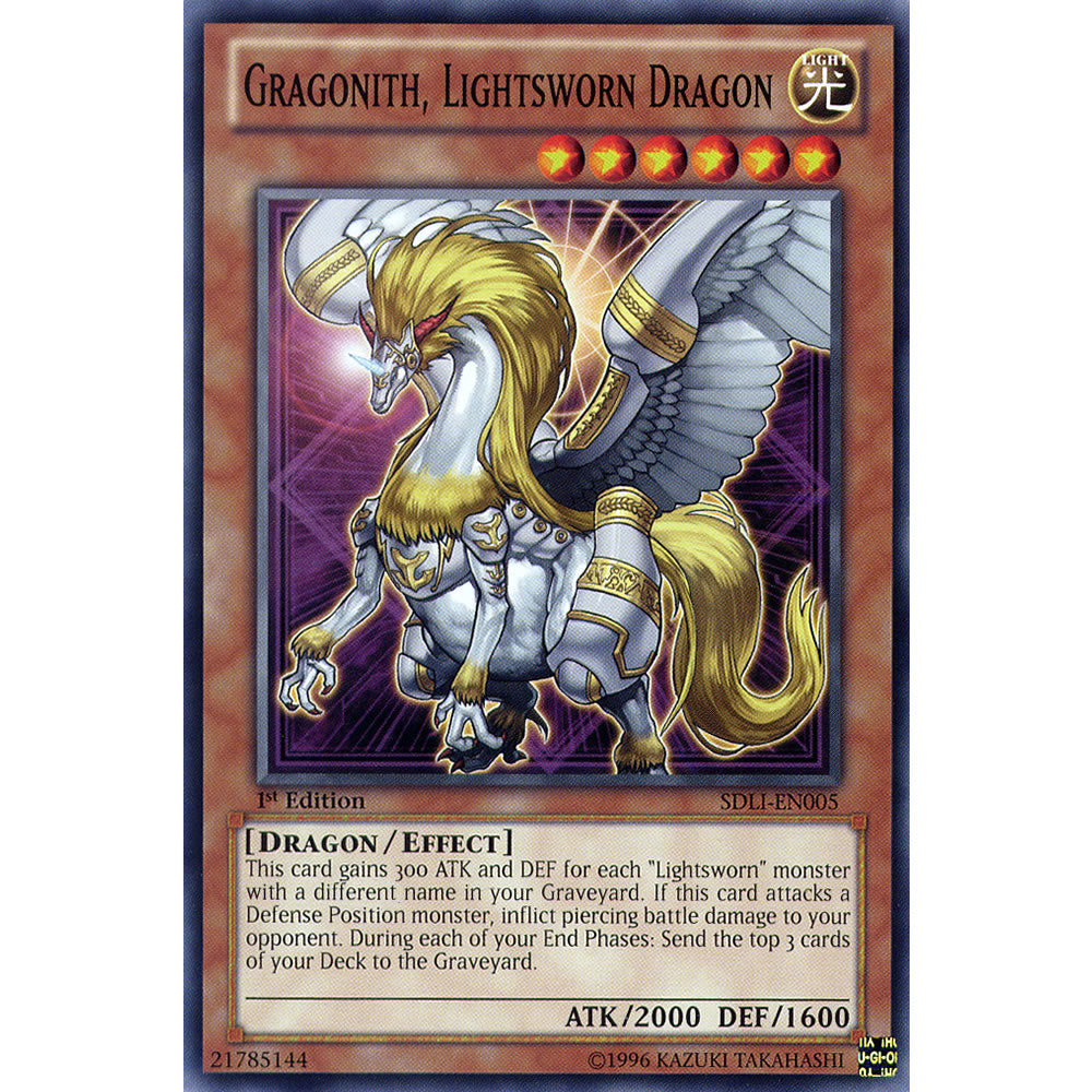 Gragonith, Lightsworn Dragon SDLI-EN005 Yu-Gi-Oh! Card from the Realm of Light Set