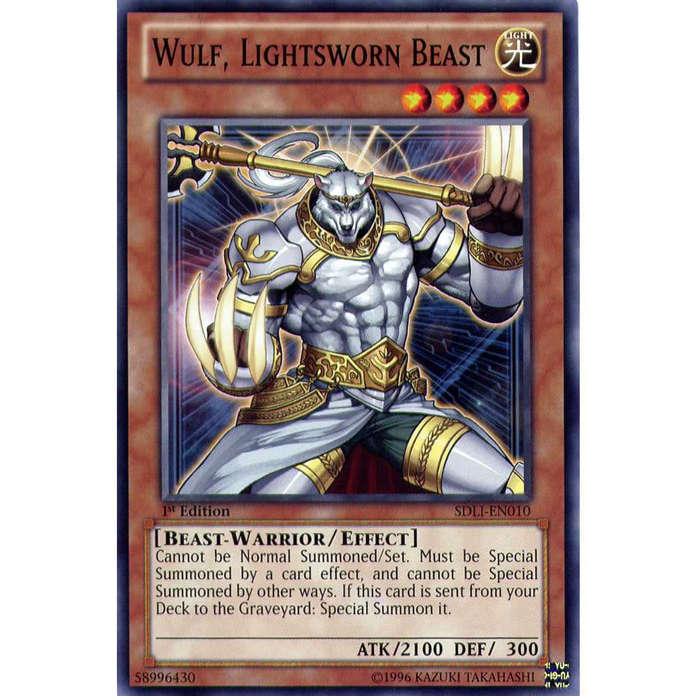 Wulf, Lightsworn Beast SDLI-EN010 Yu-Gi-Oh! Card from the Realm of Light Set