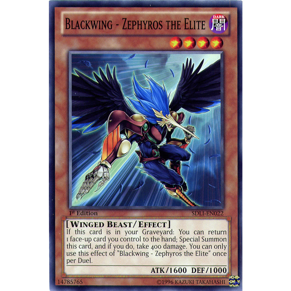 Blackwing - Zephyros The Elite SDLI-EN022 Yu-Gi-Oh! Card from the Realm of Light Set