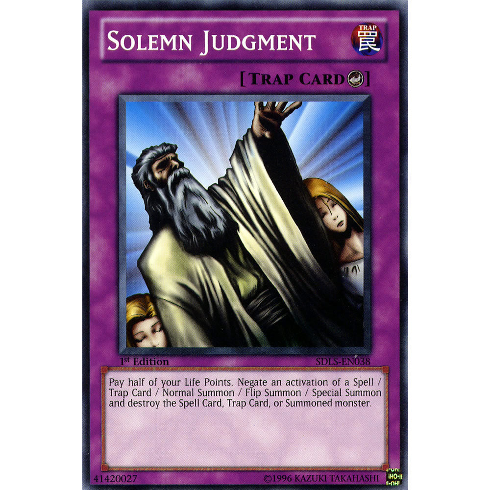 Solemn Judgment SDLS-EN038 Yu-Gi-Oh! Card from the Lost Sanctuary Set