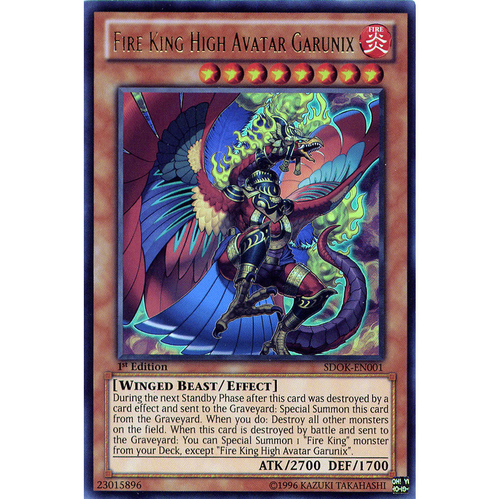 Fire King High Avatar Garunix SDOK-EN001 Yu-Gi-Oh! Card from the Onslaught of the Fire Kings Set