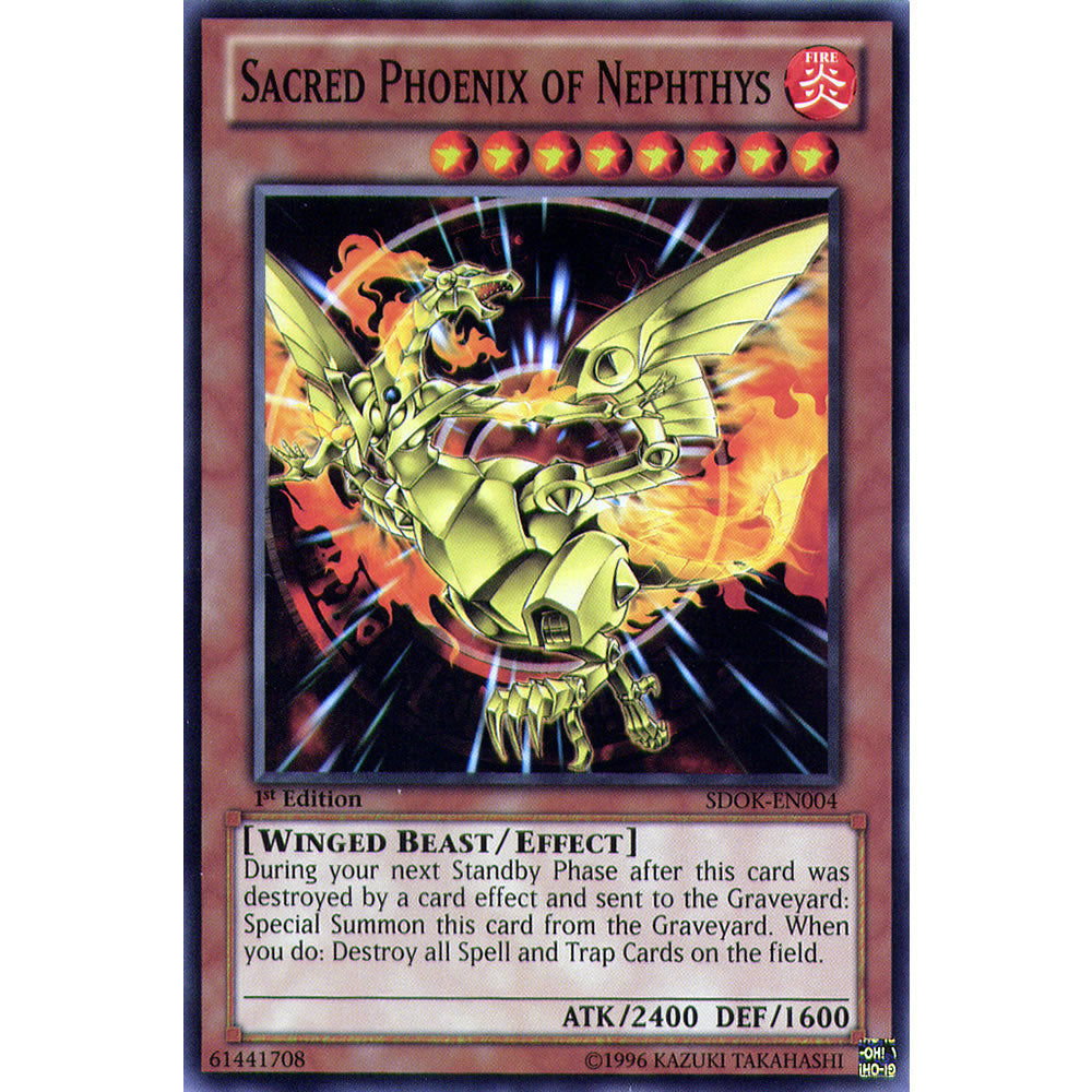 Sacred Phoenix of Nephthys SDOK-EN004 Yu-Gi-Oh! Card from the Onslaught of the Fire Kings Set