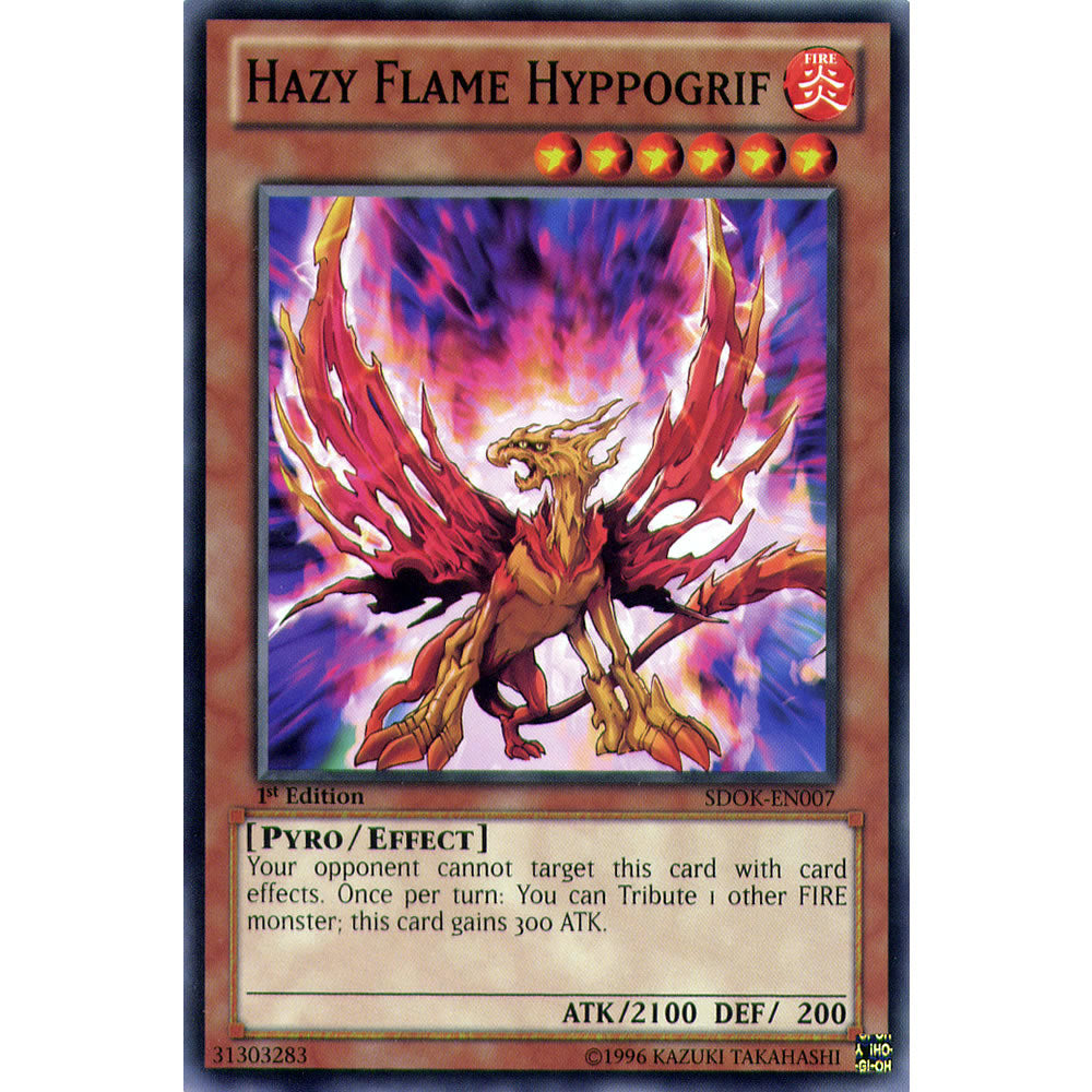 Hazy Flame Hyppogrif SDOK-EN007 Yu-Gi-Oh! Card from the Onslaught of the Fire Kings Set