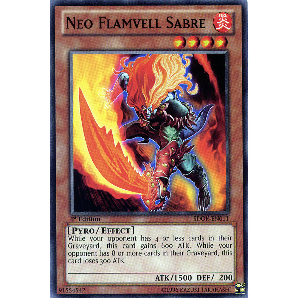 Neo Flamvell Sabre SDOK-EN011 Yu-Gi-Oh! Card from the Onslaught of the Fire Kings Set