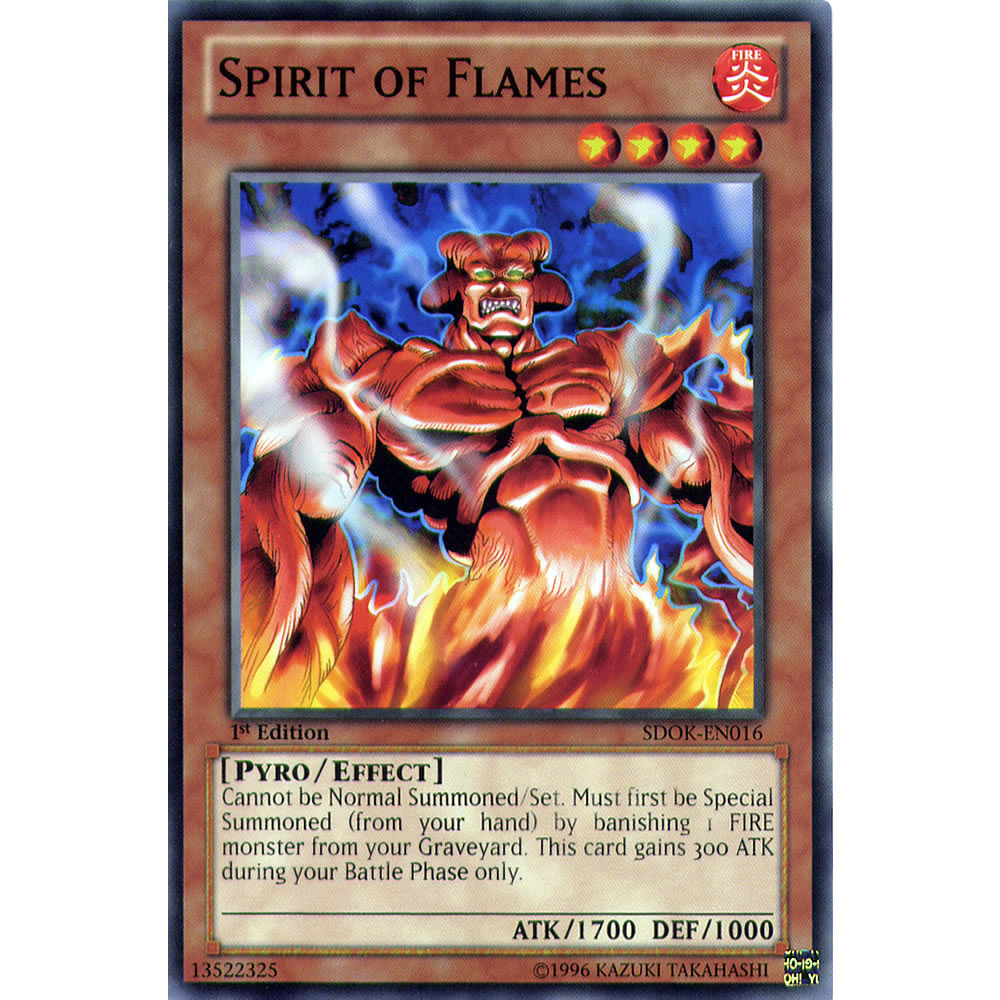 Spirit of Flames SDOK-EN016 Yu-Gi-Oh! Card from the Onslaught of the Fire Kings Set