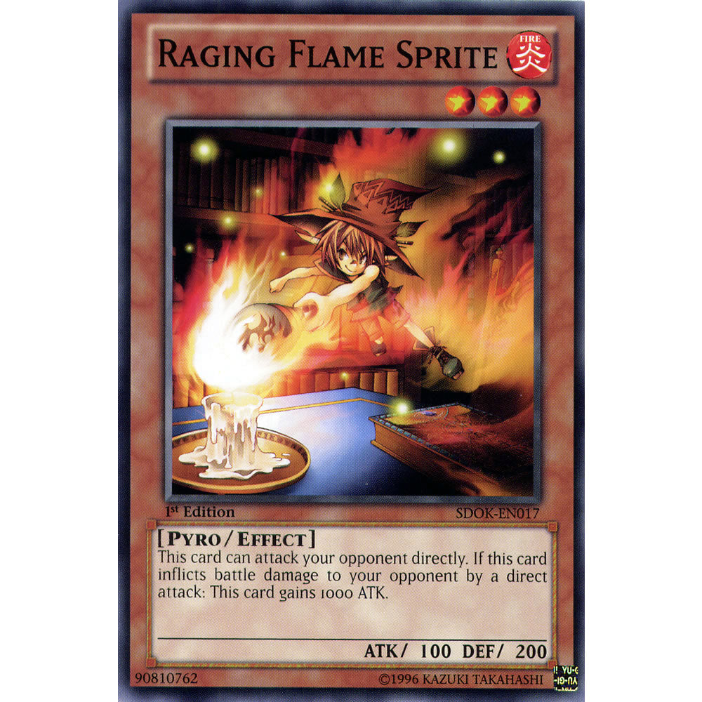 Raging Flame Sprite SDOK-EN017 Yu-Gi-Oh! Card from the Onslaught of the Fire Kings Set