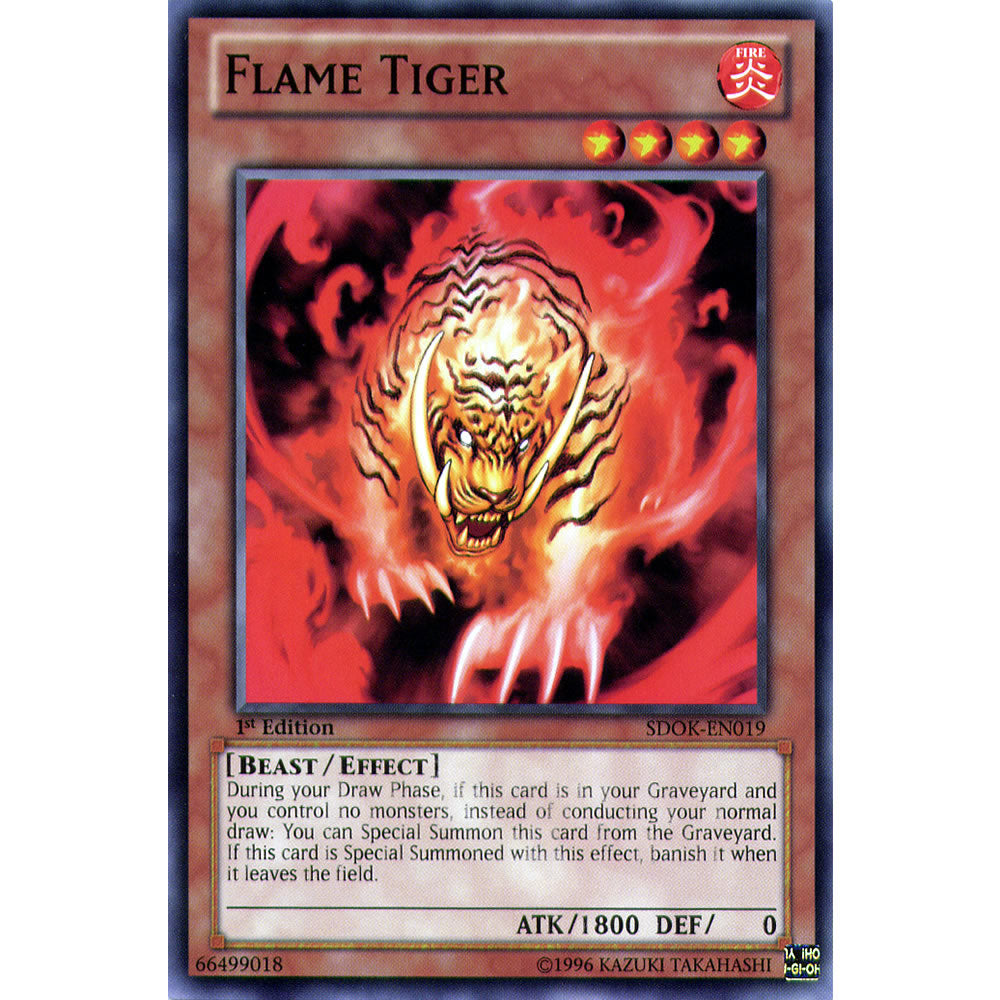 Flame Tiger SDOK-EN019 Yu-Gi-Oh! Card from the Onslaught of the Fire Kings Set