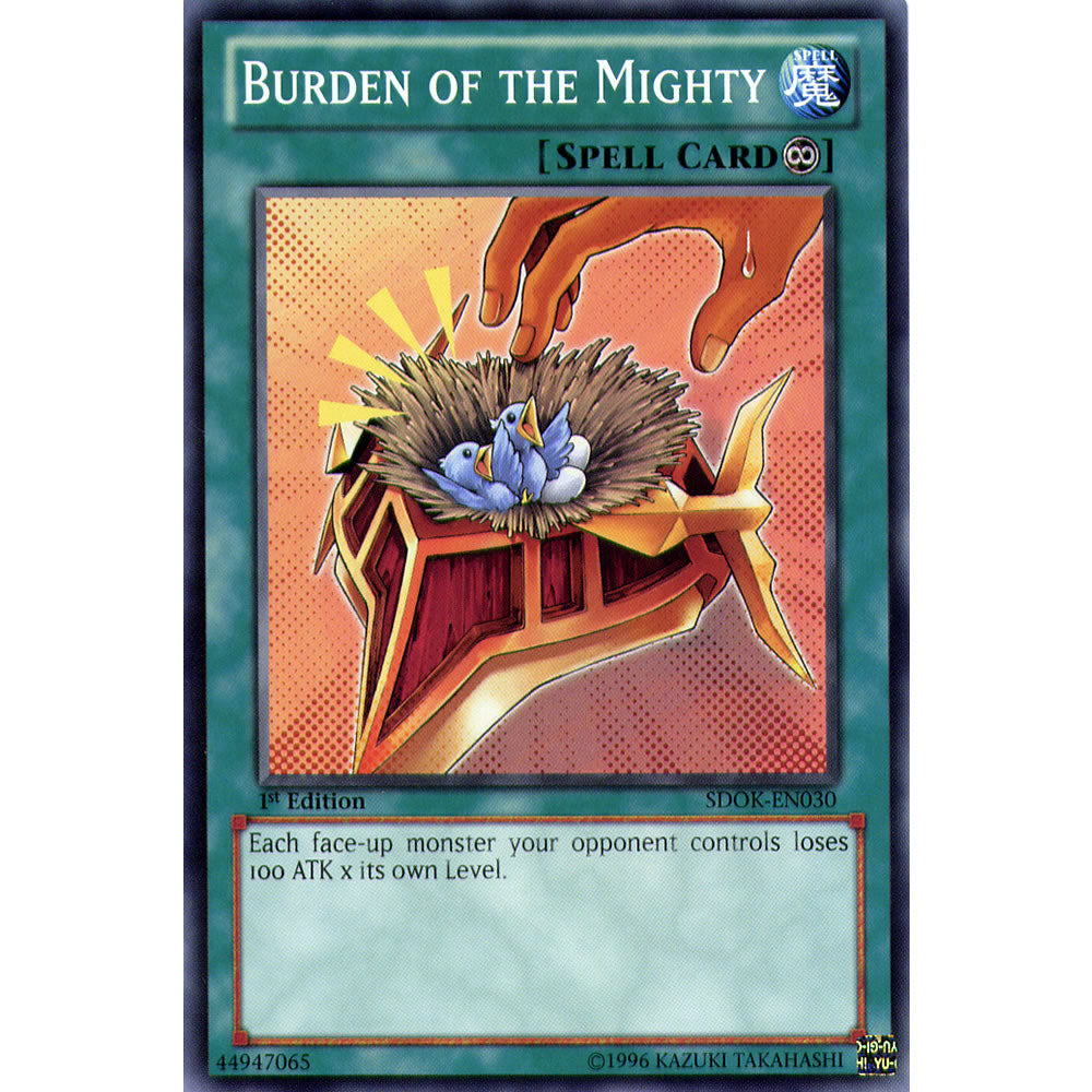 Burden of the Mighty SDOK-EN030 Yu-Gi-Oh! Card from the Onslaught of the Fire Kings Set