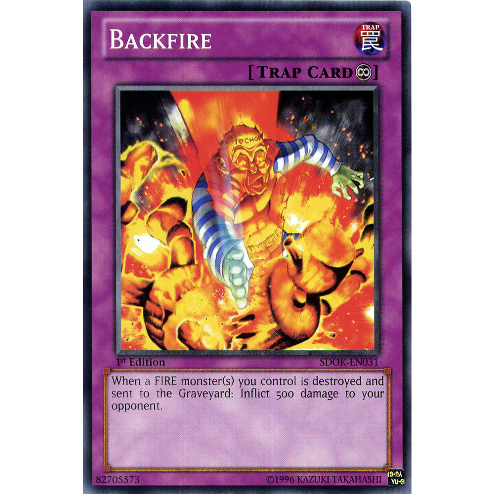 Backfire SDOK-EN031 Yu-Gi-Oh! Card from the Onslaught of the Fire Kings Set