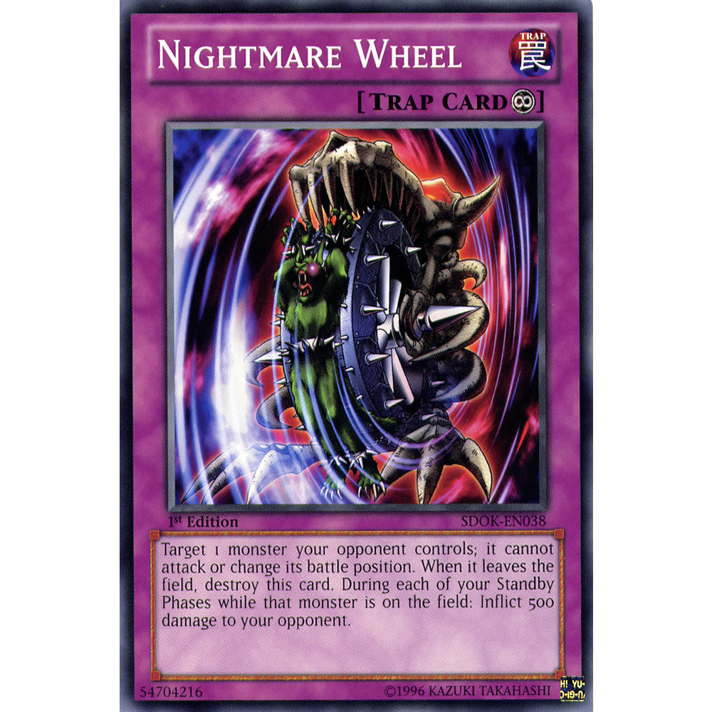 Nightmare Wheel SDOK-EN038 Yu-Gi-Oh! Card from the Onslaught of the Fire Kings Set