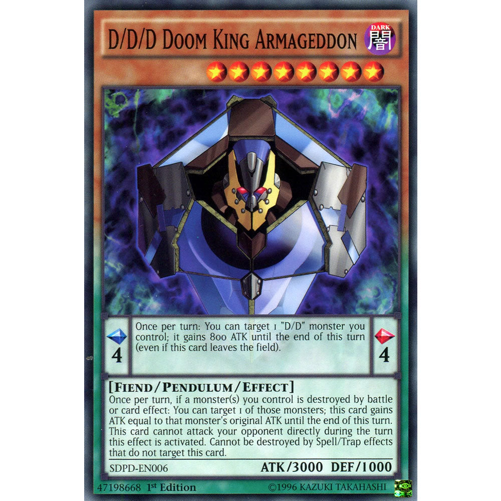 D/D/D Doom King Armageddon SDPD-EN006 Yu-Gi-Oh! Card from the Pendulum Domination Set