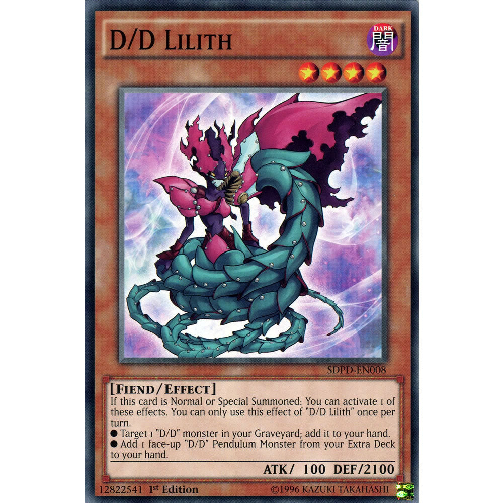 D/D Lilith SDPD-EN008 Yu-Gi-Oh! Card from the Pendulum Domination Set