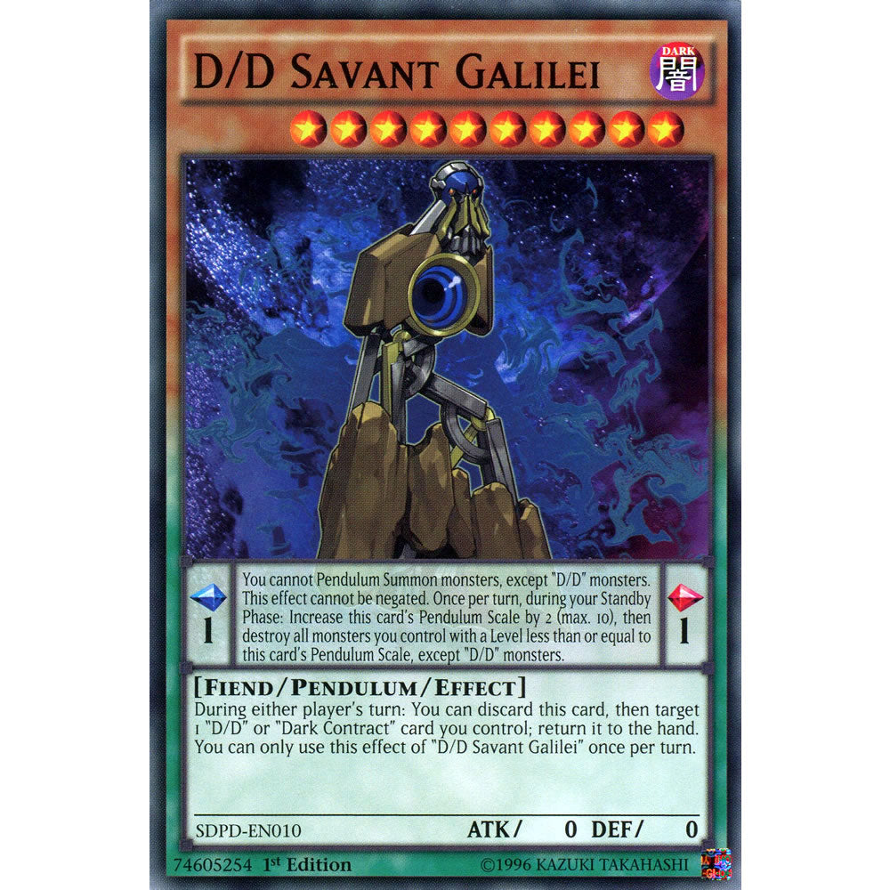 D/D Savant Galilei SDPD-EN010 Yu-Gi-Oh! Card from the Pendulum Domination Set