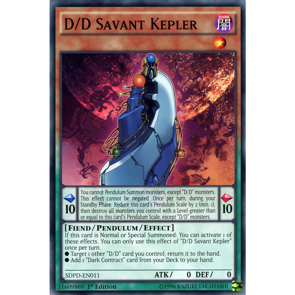 D/D Savant Kepler SDPD-EN011 Yu-Gi-Oh! Card from the Pendulum Domination Set