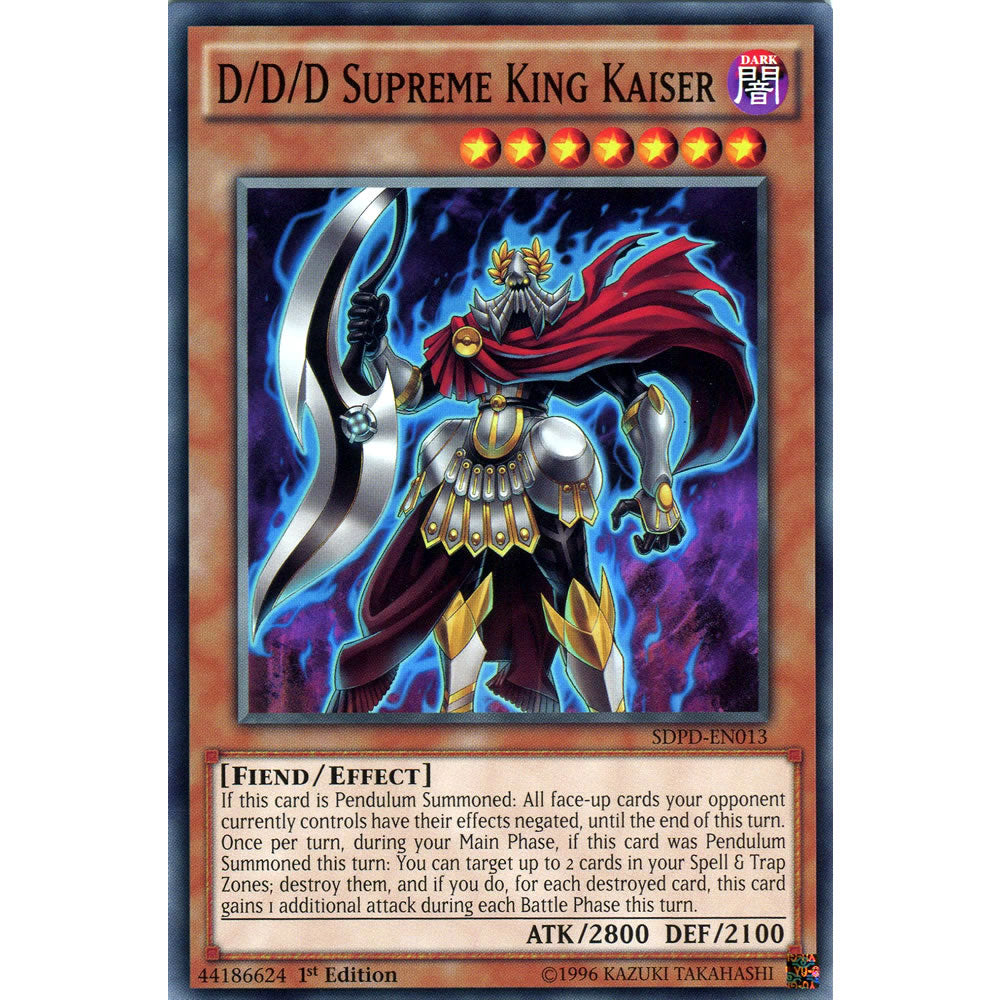D/D/D Supreme King Kaiser SDPD-EN013 Yu-Gi-Oh! Card from the Pendulum Domination Set