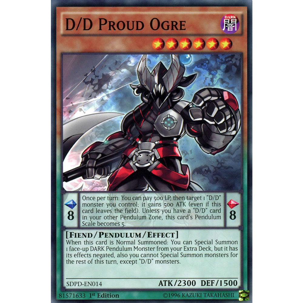 D/D Proud Ogre SDPD-EN014 Yu-Gi-Oh! Card from the Pendulum Domination Set