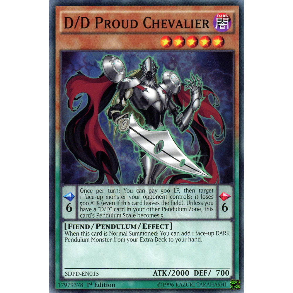D/D Proud Chevalier SDPD-EN015 Yu-Gi-Oh! Card from the Pendulum Domination Set