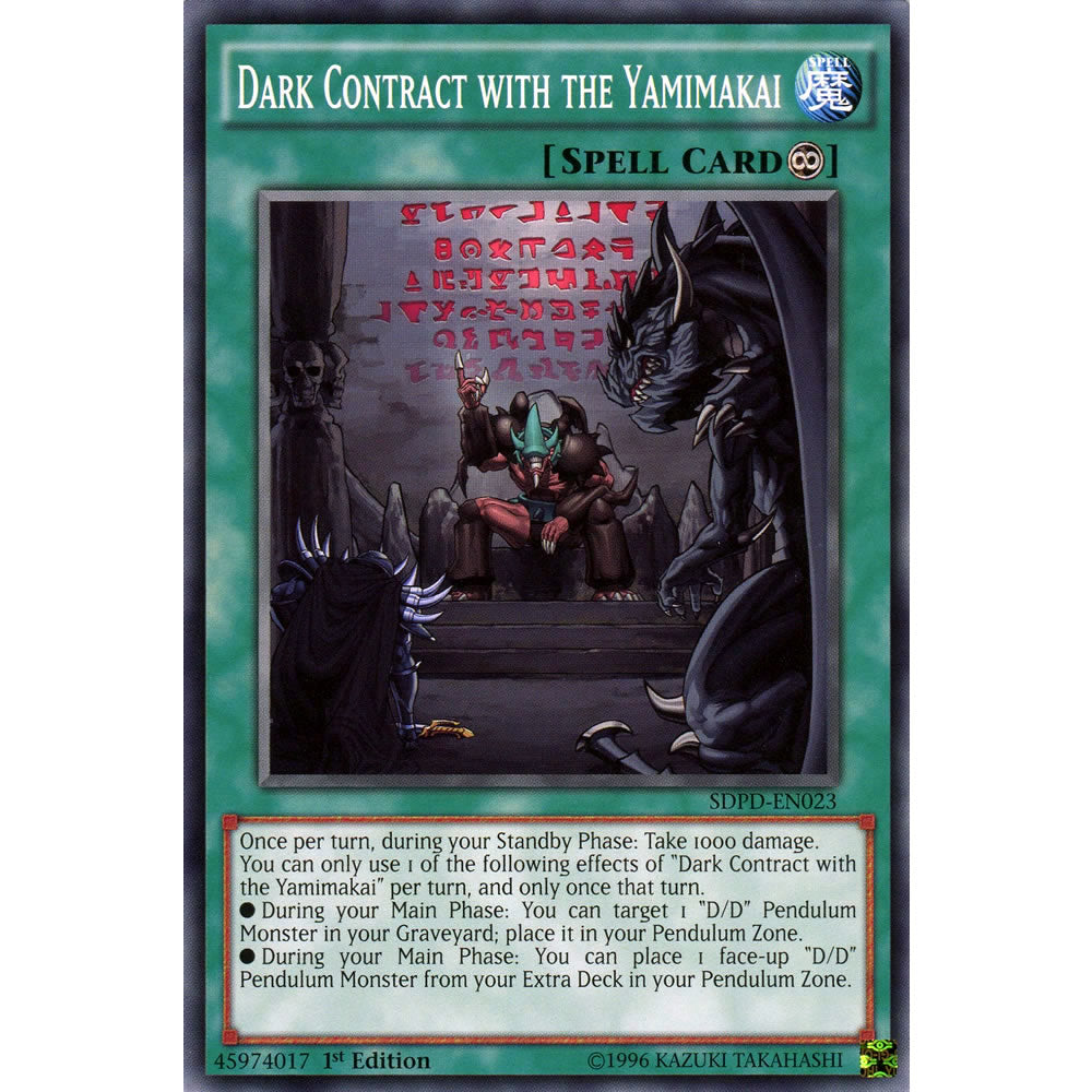 Dark Contract with the Yamimakai SDPD-EN023 Yu-Gi-Oh! Card from the Pendulum Domination Set