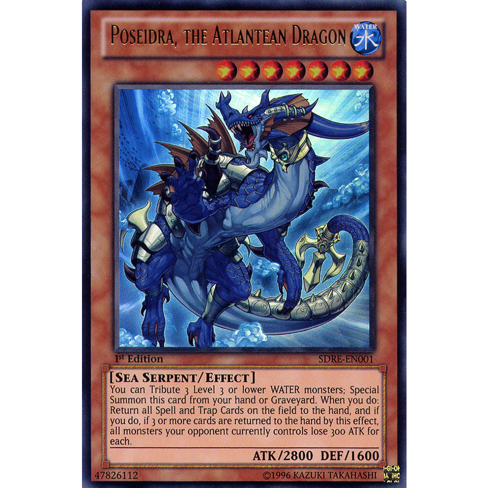 Poseidra, the Atlantean Dragon SDRE-EN001 Yu-Gi-Oh! Card from the Realm of the Sea Emperor Set