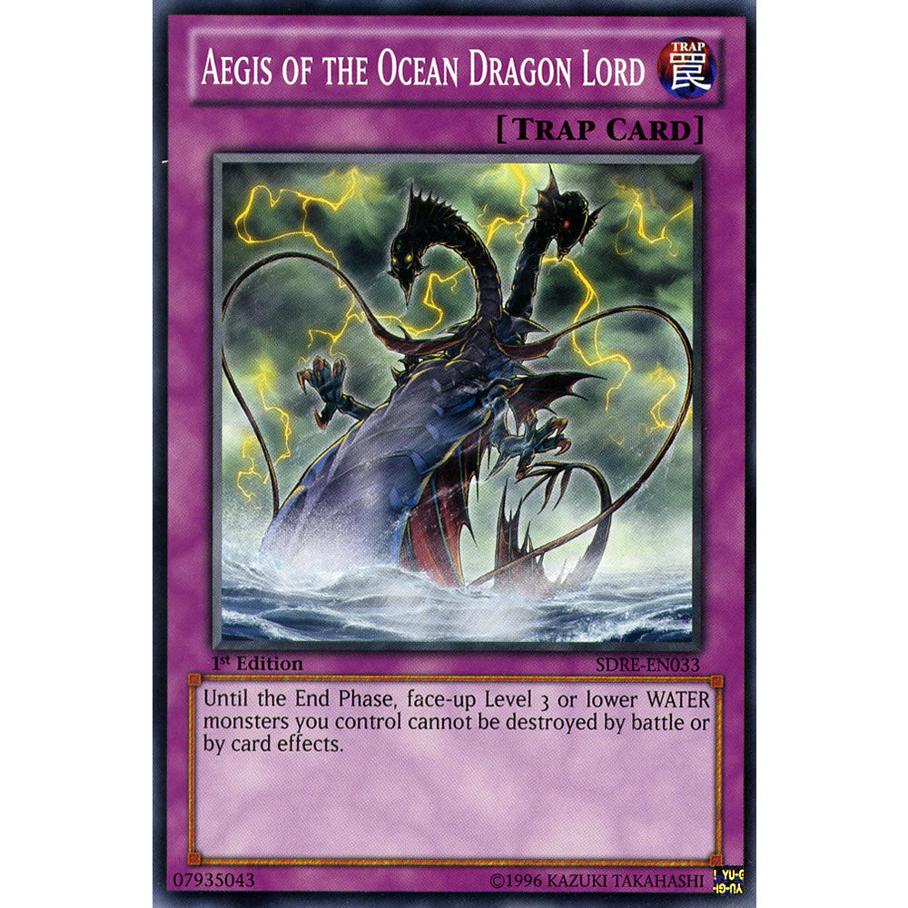Aegis Of The Ocean Dragon Lord SDRE-EN033 Yu-Gi-Oh! Card from the Realm of the Sea Emperor Set