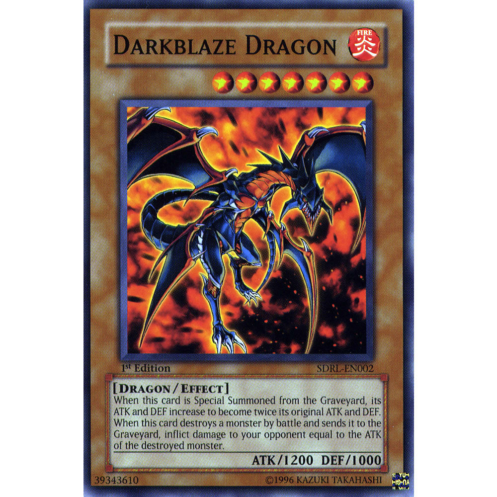 Darkblaze Dragon SDRL-EN002 Yu-Gi-Oh! Card from the Rise of the Dragon Lords Set
