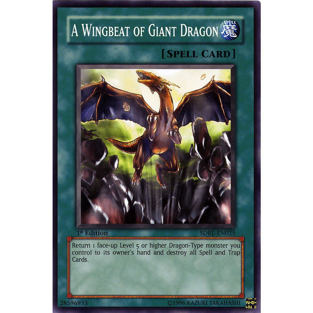 A Wingbeat of Giant Dragon SDRL-EN025 Yu-Gi-Oh! Card from the Rise of the Dragon Lords Set