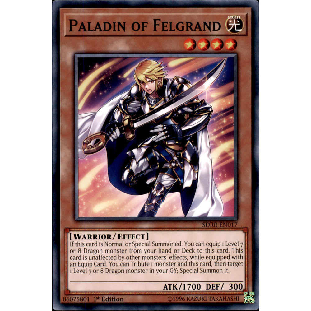 Paladin of Felgrand SDRR-EN017 Yu-Gi-Oh! Card from the Rokket Revolt Set