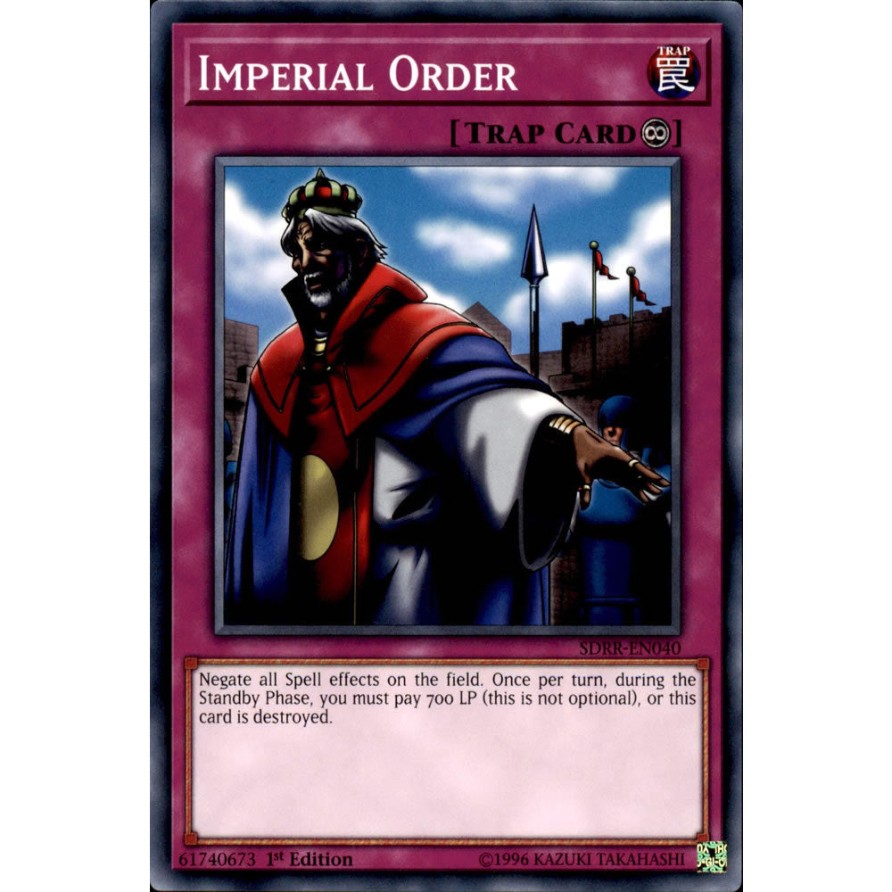 Imperial Order SDRR-EN040 Yu-Gi-Oh! Card from the Rokket Revolt Set