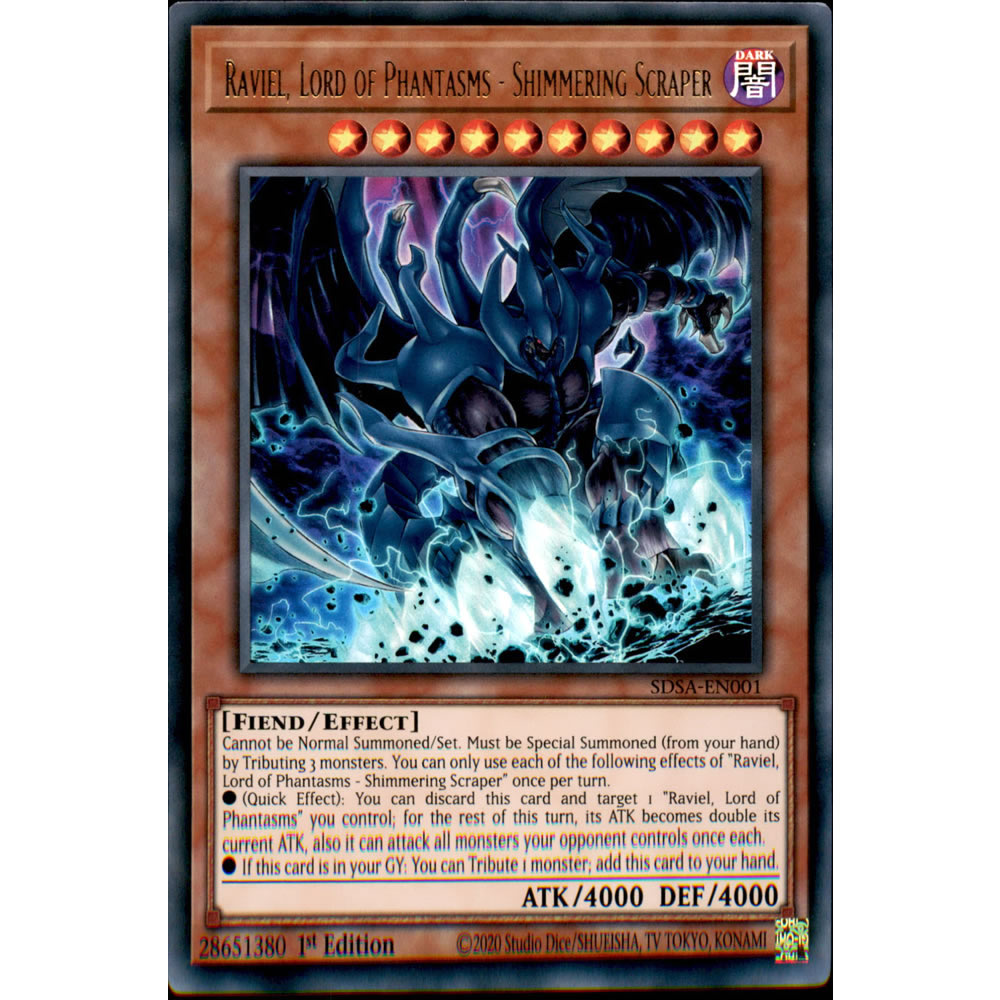 Raviel, Lord of Phantasms - Shimmering Scraper SDSA-EN001 Yu-Gi-Oh! Card from the Sacred Beasts Set