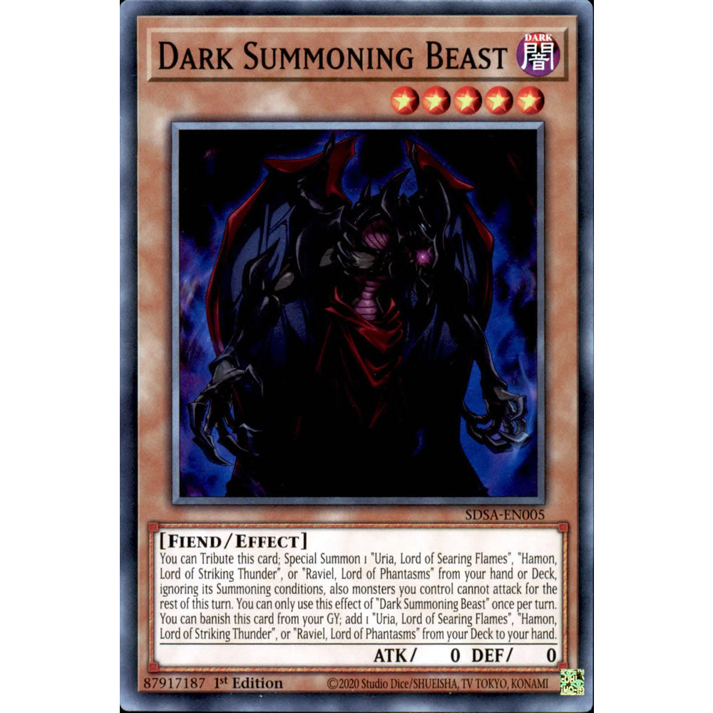Dark Summoning Beast SDSA-EN005 Yu-Gi-Oh! Card from the Sacred Beasts Set
