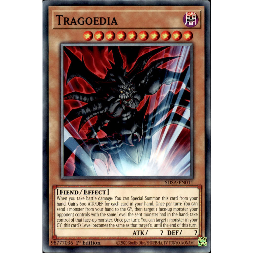 Tragoedia SDSA-EN011 Yu-Gi-Oh! Card from the Sacred Beasts Set