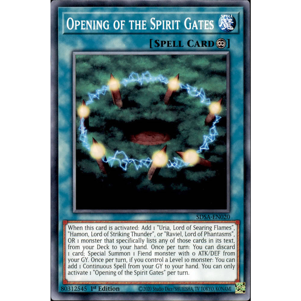 Opening of the Spirit Gates SDSA-EN020 Yu-Gi-Oh! Card from the Sacred Beasts Set