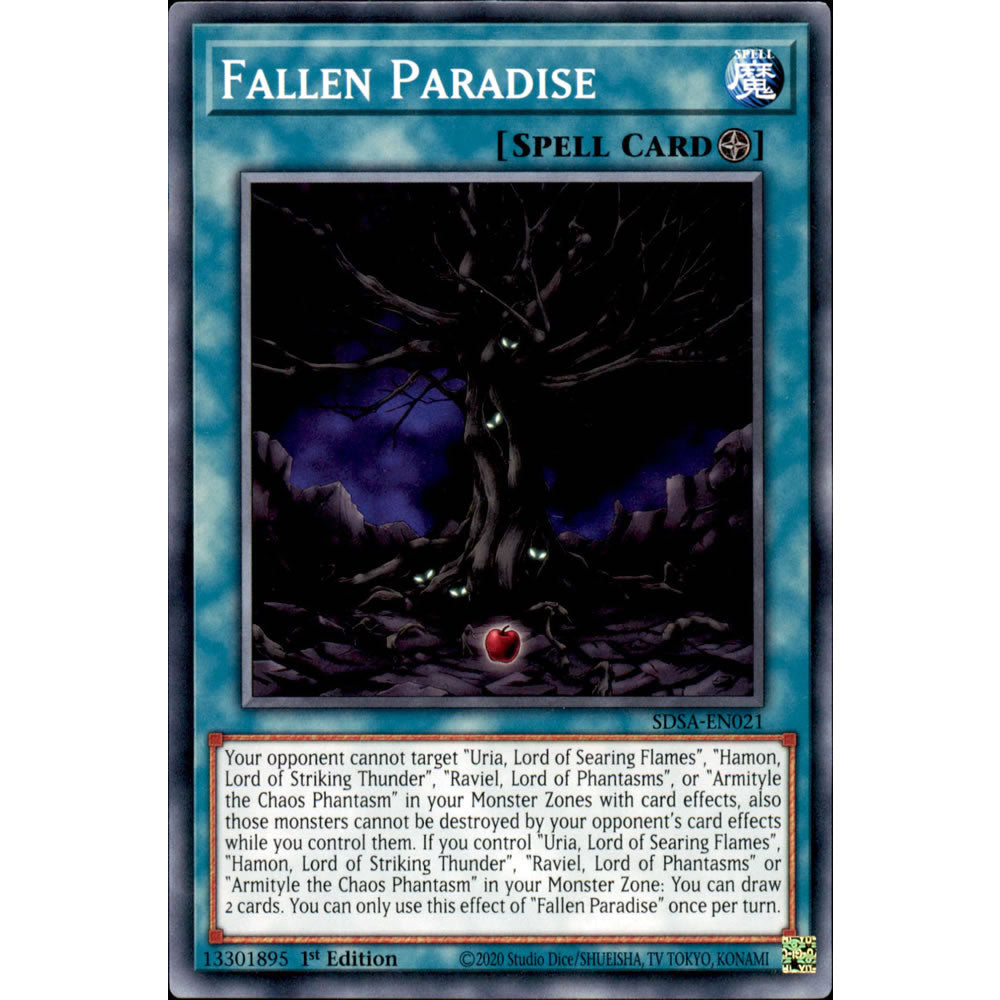 Fallen Paradise SDSA-EN021 Yu-Gi-Oh! Card from the Sacred Beasts Set