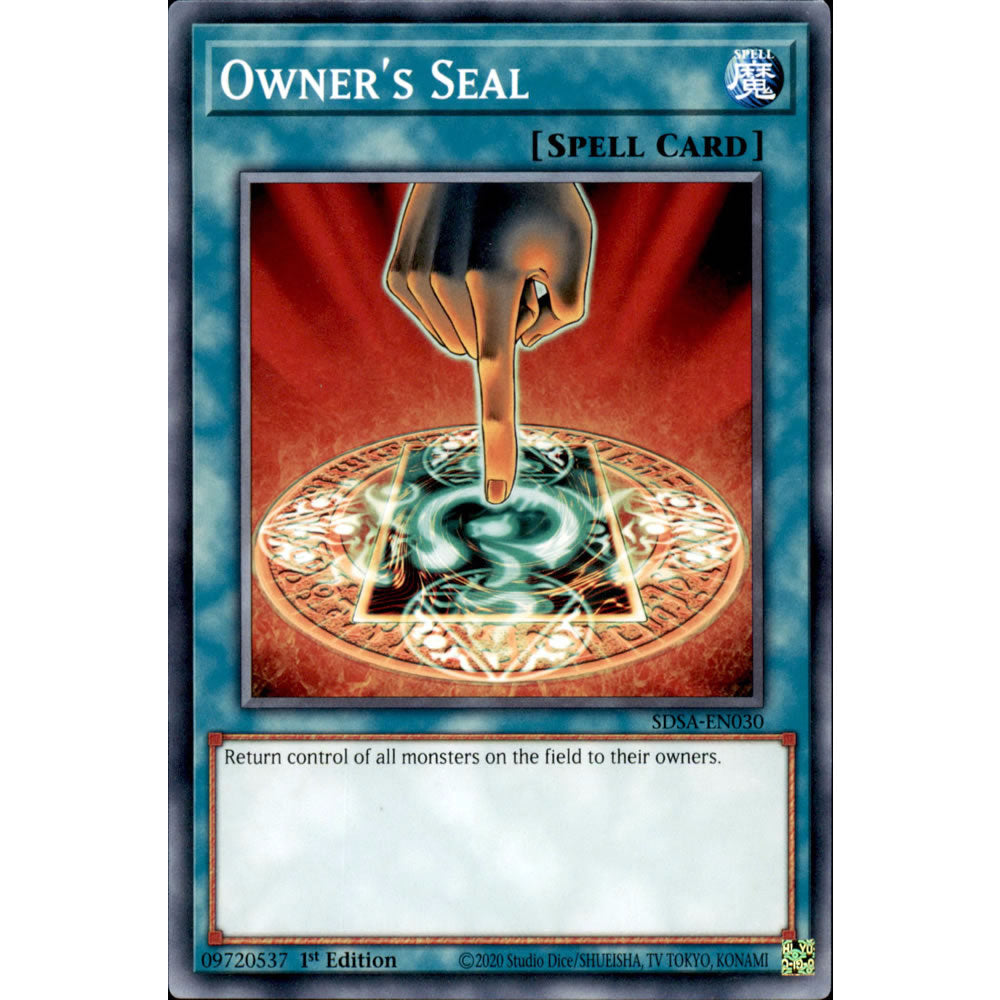 Owner's Seal SDSA-EN030 Yu-Gi-Oh! Card from the Sacred Beasts Set