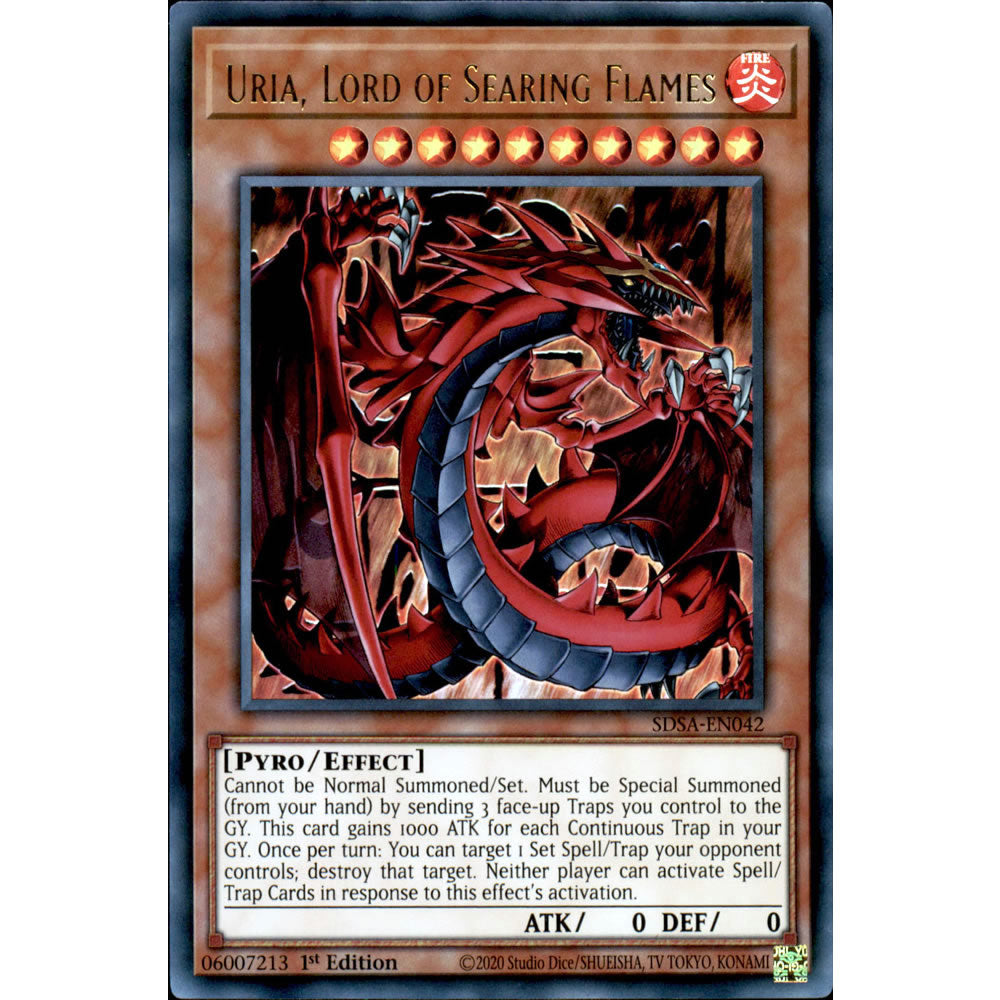 Uria, Lord of Searing Flames SDSA-EN042 Yu-Gi-Oh! Card from the Sacred Beasts Set
