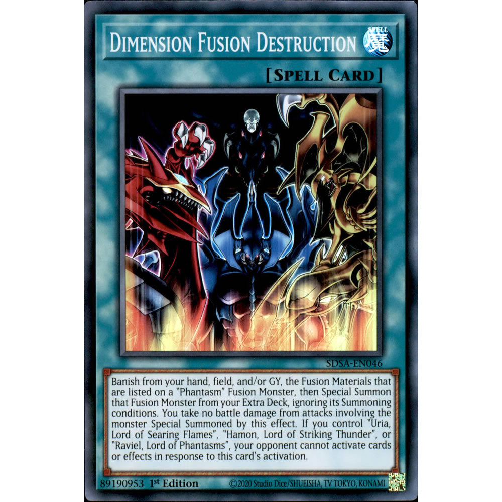 Dimension Fusion Destruction SDSA-EN046 Yu-Gi-Oh! Card from the Sacred Beasts Set