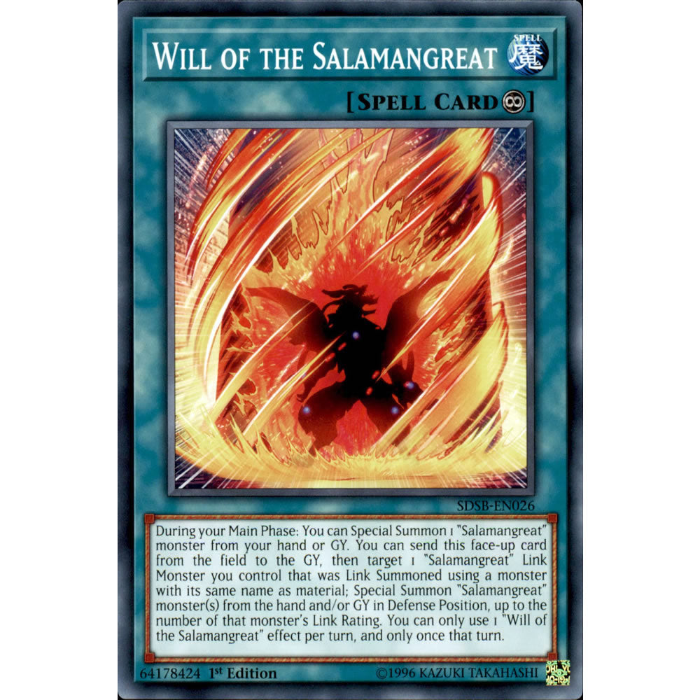 Will of the Salamangreat SDSB-EN026 Yu-Gi-Oh! Card from the Soulburner Set