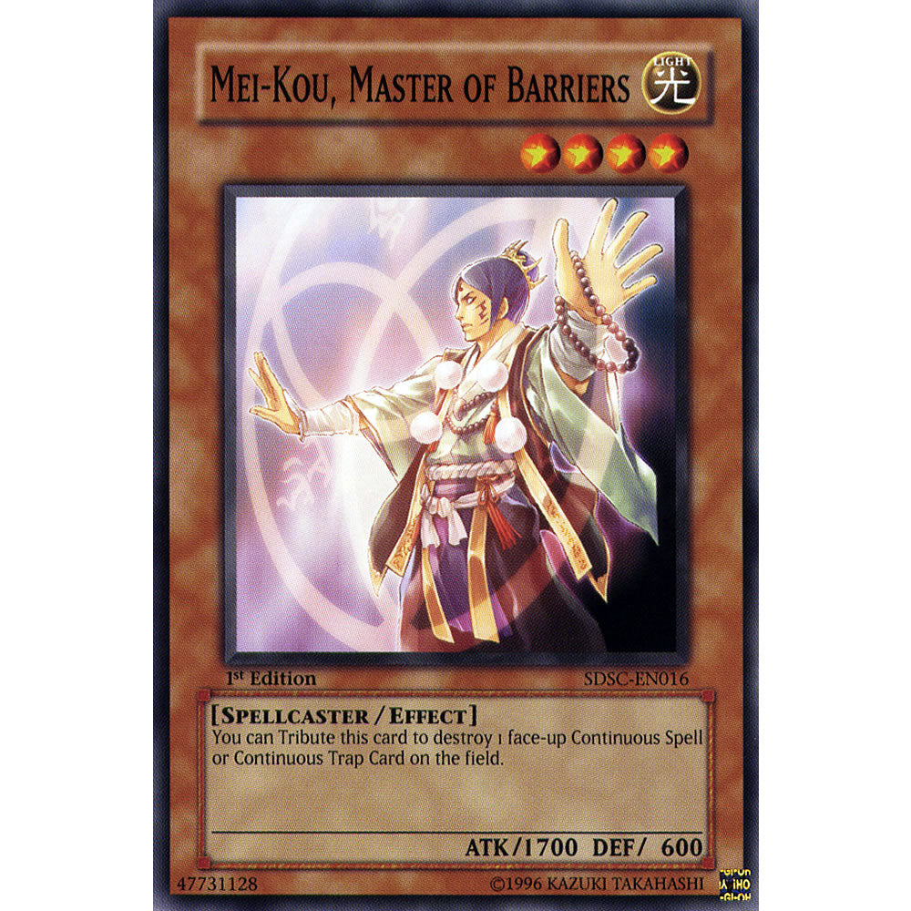 Mei-Kou, Master of Barriers SDSC-EN016 Yu-Gi-Oh! Card from the Spellcasters Command Set